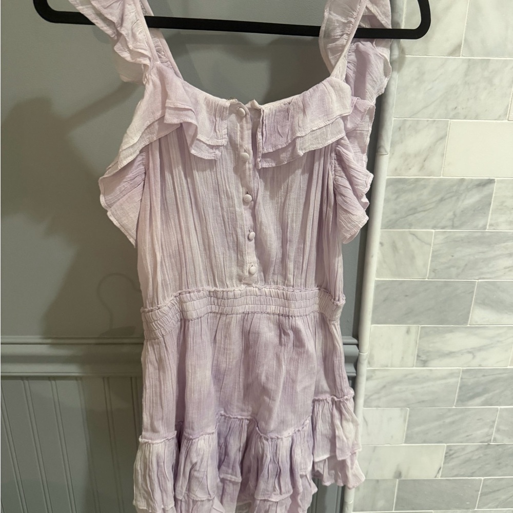 LoveShackFancy Lilac Ruffled Dress